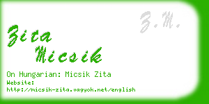 zita micsik business card